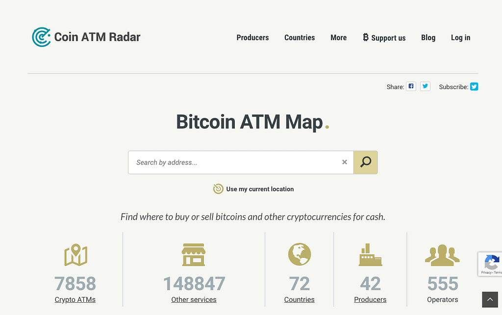 Coin ATM Radar Homepage