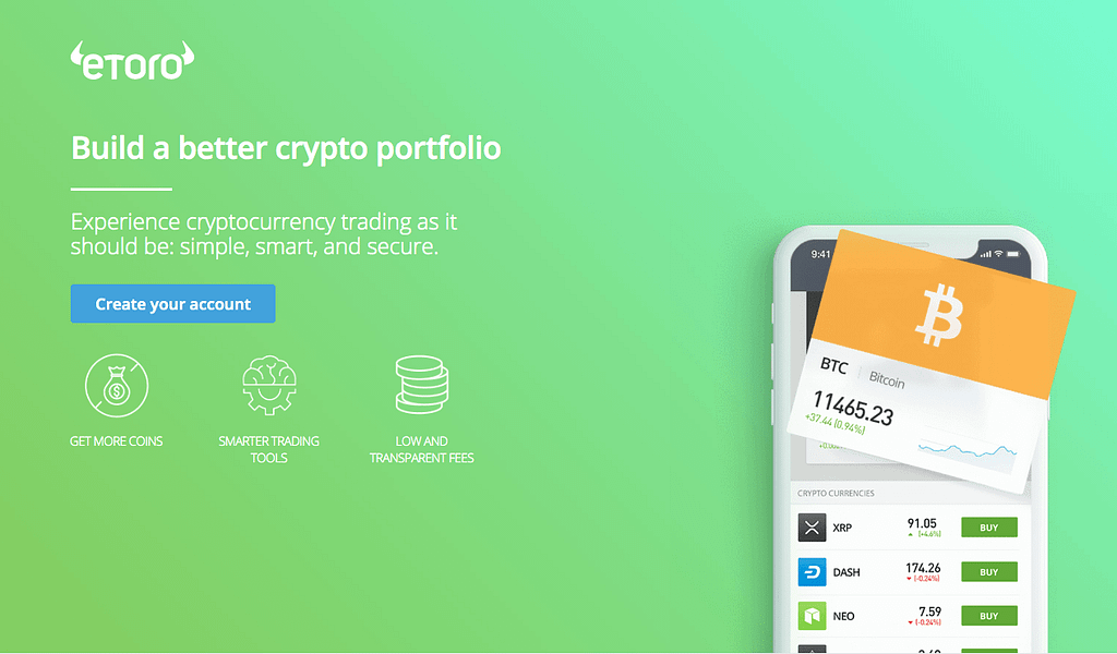 Etoro USA Homepage - Build A Better Crypto Portfolio