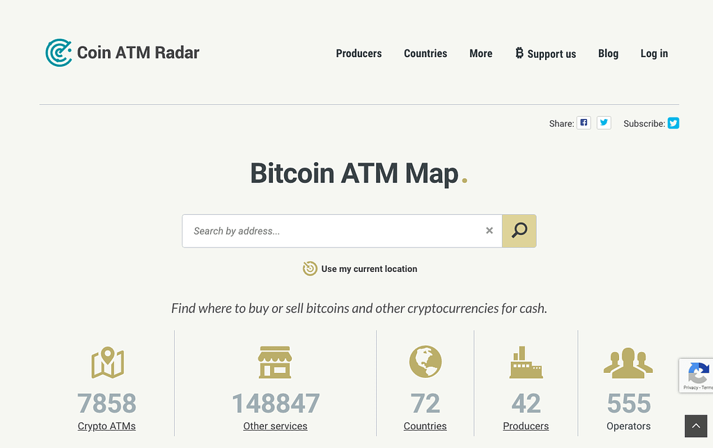 Coin ATM Radar Homepage